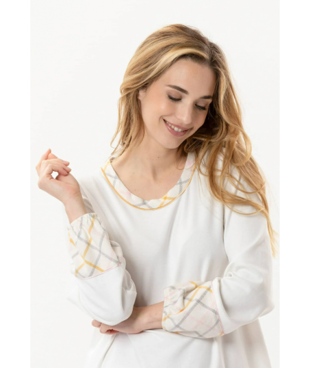 Pyjama en coton FELICITA 802 ECRU LE CHAT chez REVERIE LINGERIE DINARD